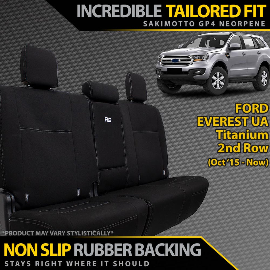 Ford Everest UA Titanium Neoprene Rear Row Seat Covers (Made to Order)