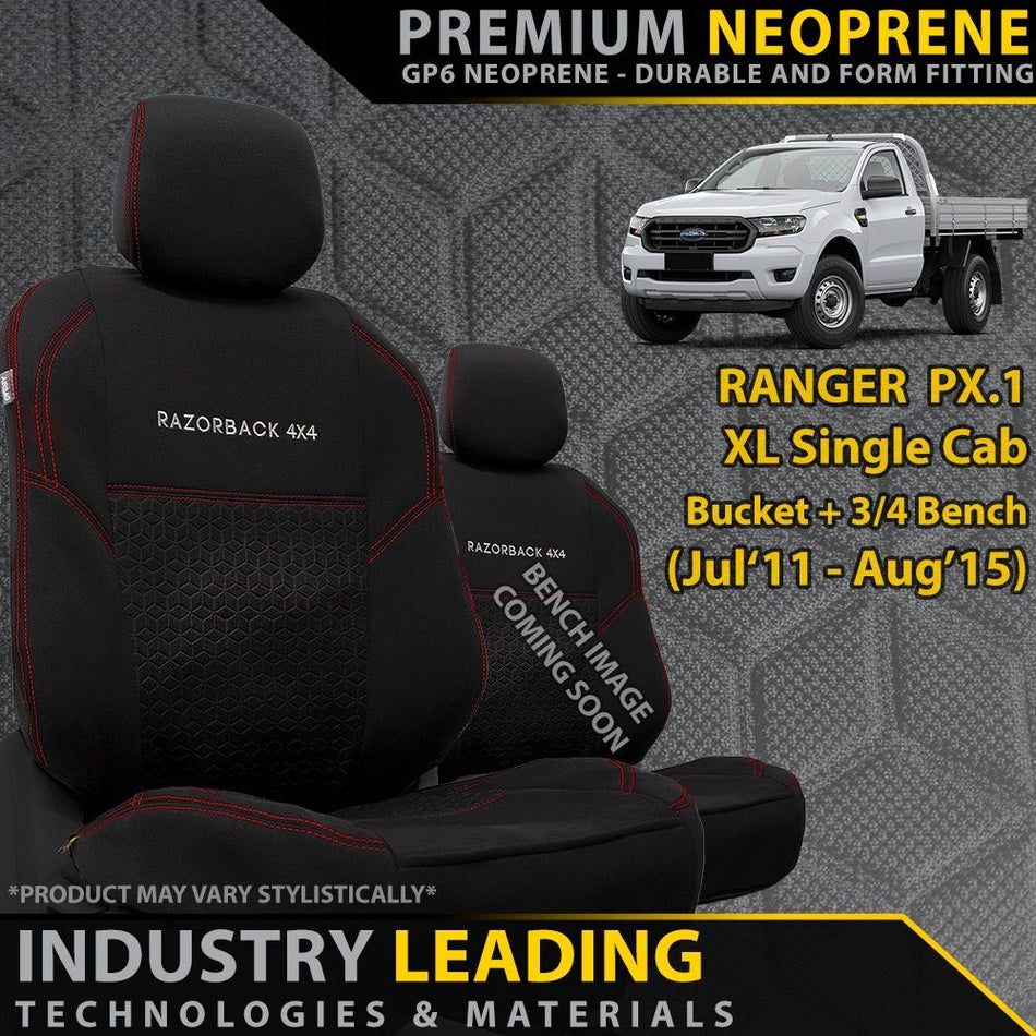 Ford Ranger PX 1 Premium Neoprene Bucket + 3/4 Bench Seat Covers