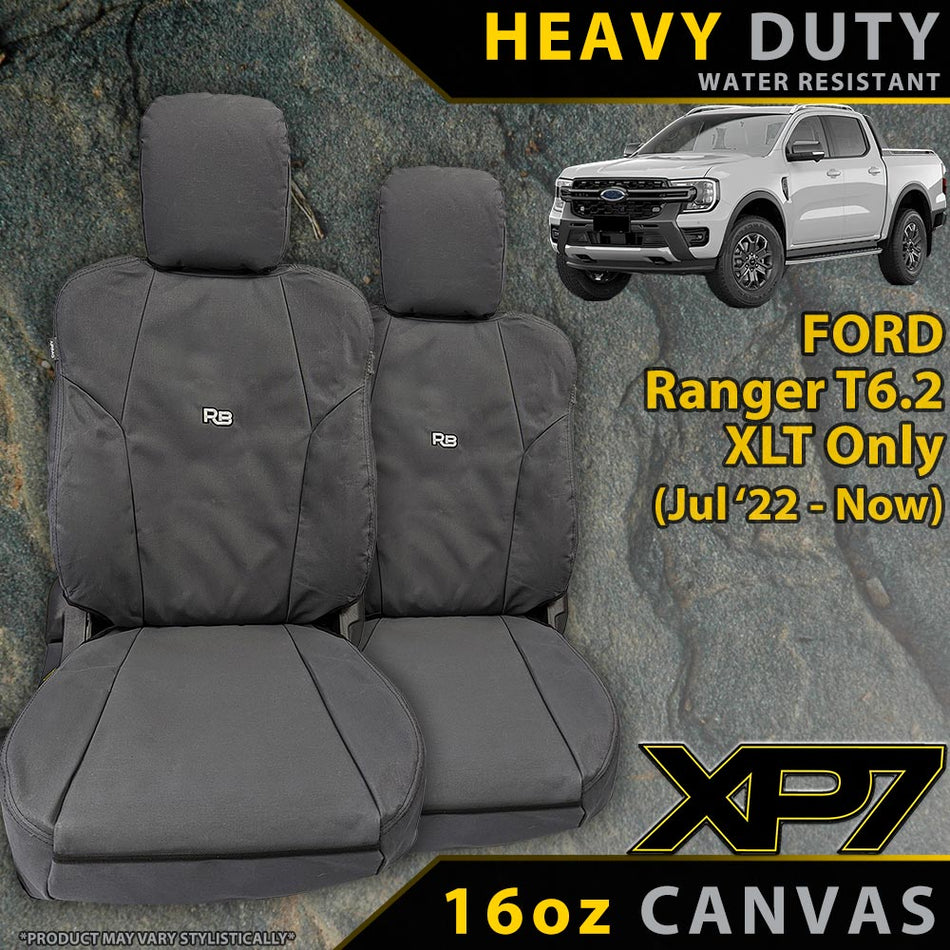 Ford Ranger T6.2 XLT Heavy Duty XP7 Canvas 2x Front Seat Covers (Available)