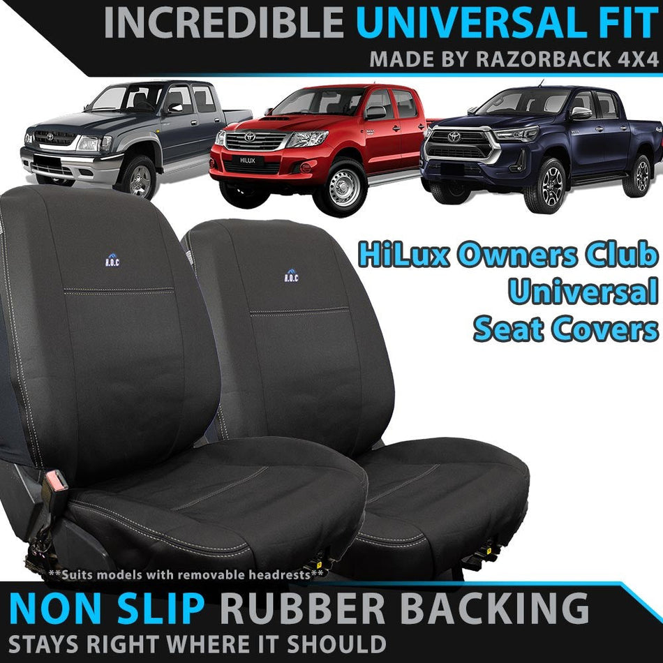 HiLux Owners Club Universal Neoprene 2x Front Seat Covers