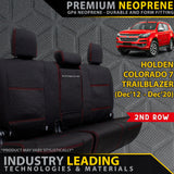 Holden Colorado 7/Trailblazer Premium Neoprene 2nd Row Seat Covers (Made to Order)