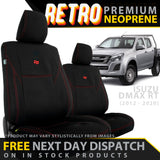 Isuzu D-MAX RT Retro Premium Neoprene 2x Front Seat Covers (In Stock)