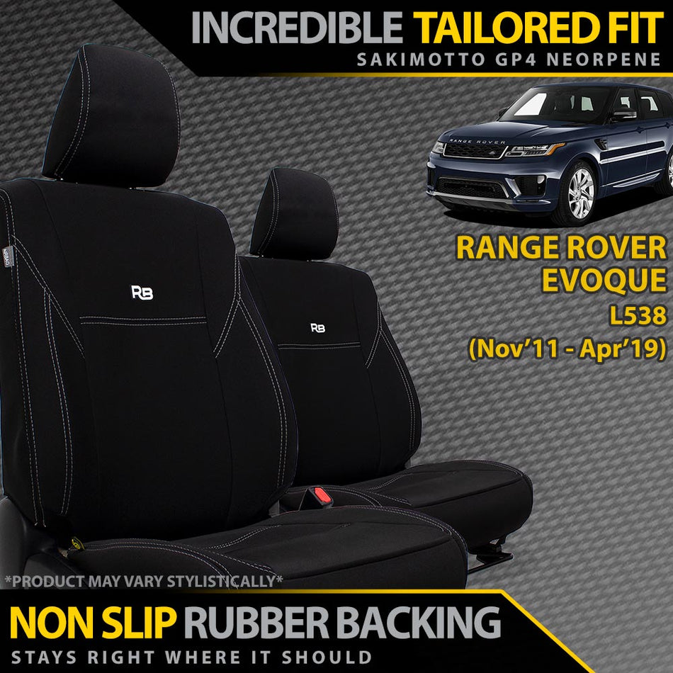 Range Rover Evoque L538 Neoprene 2x Front Seat Covers (Made to Order)