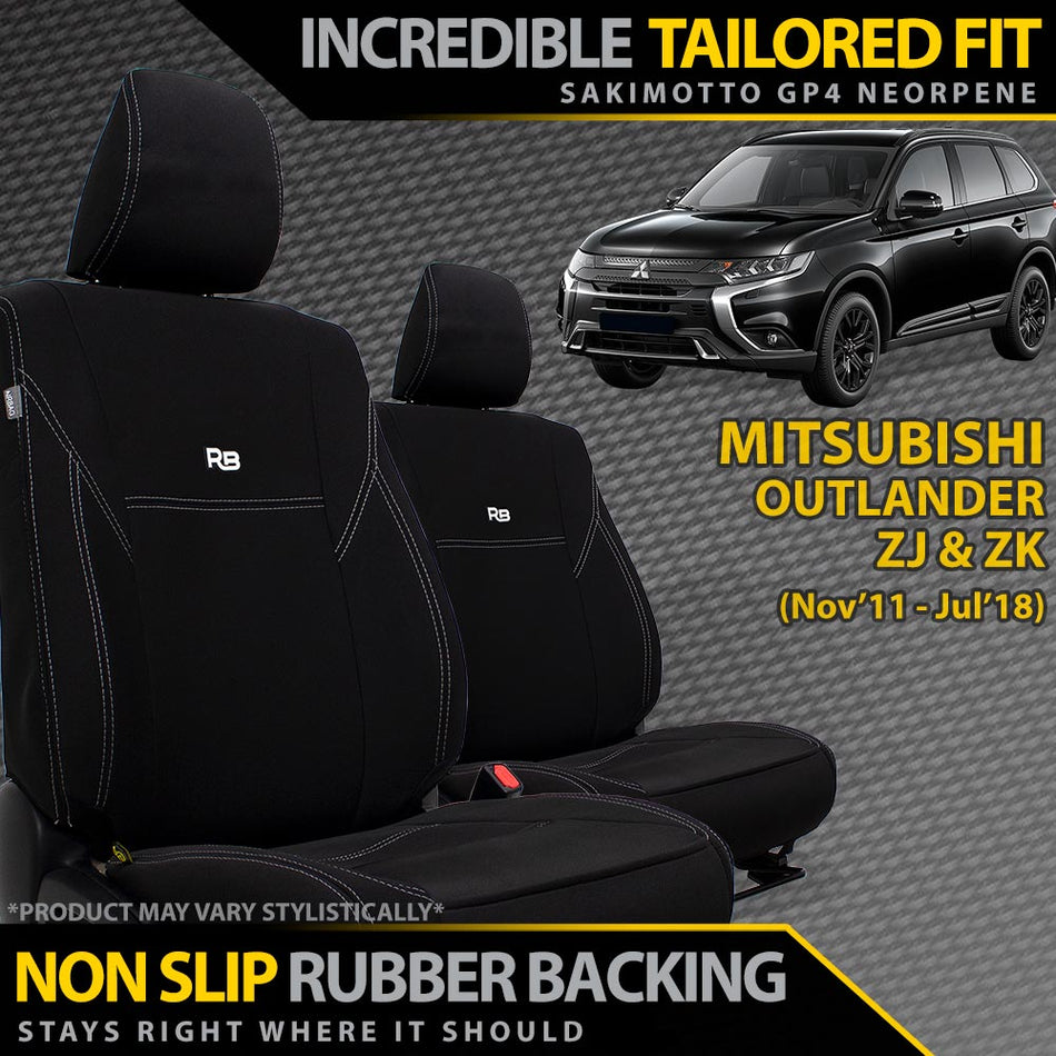 Mitsubishi Outlander ZJ & ZK Neoprene 2x Front Row Seat Covers (Made to Order)