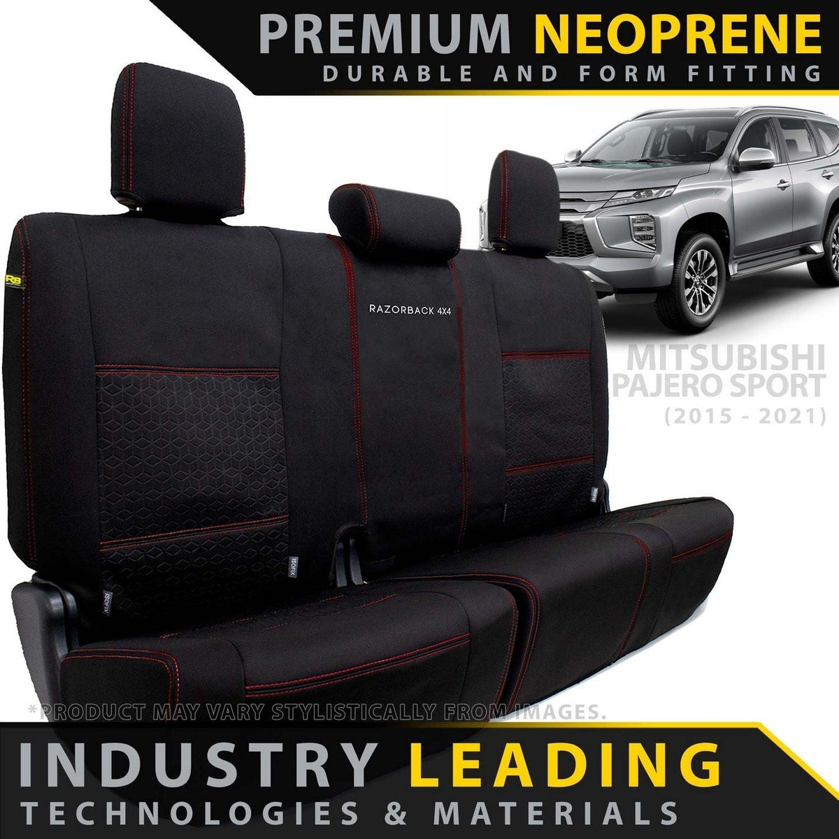 Mitsubishi Pajero Sport Premium Neoprene Rear Seat Covers (Made to Order) - 4X4OC™