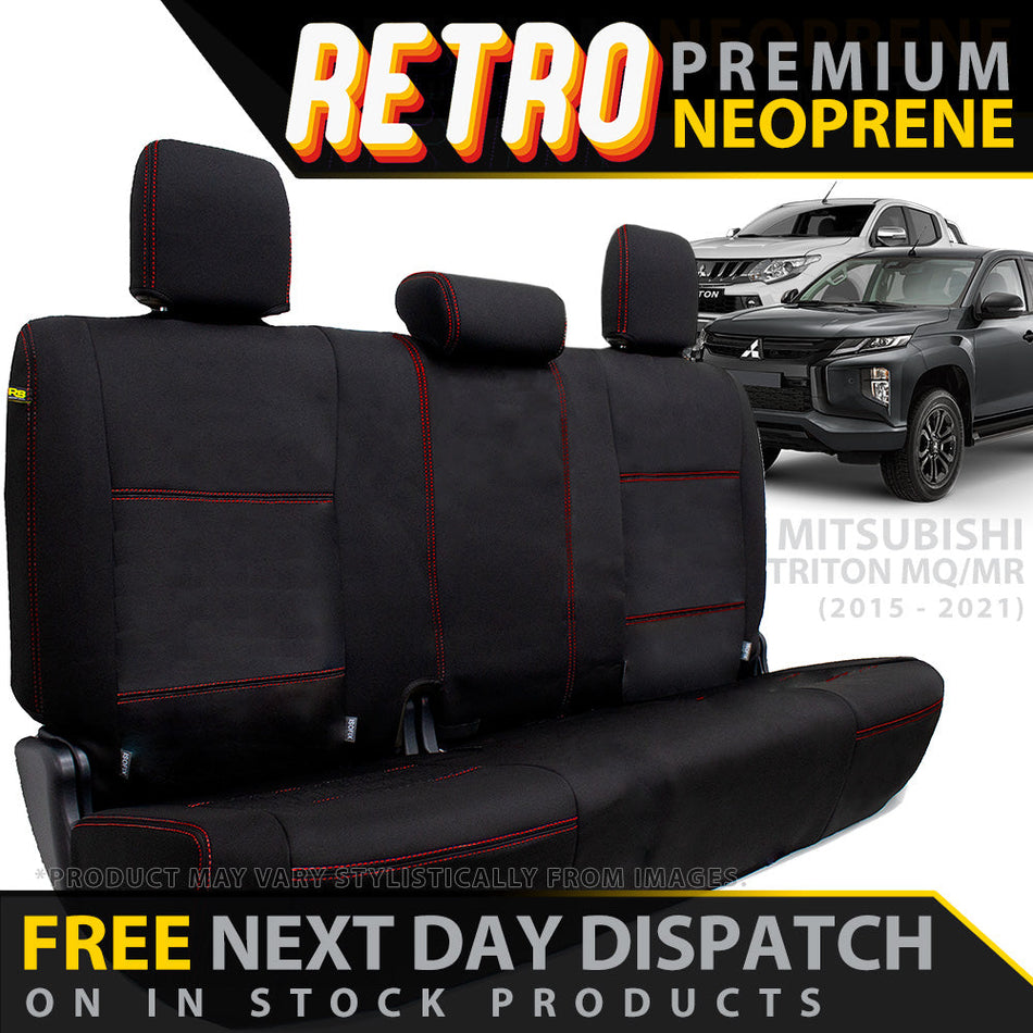 Mitsubishi Triton MQ/MR Retro Premium Neoprene Rear Row Seat Covers (In Stock)