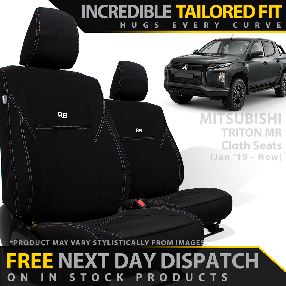 Mitsubishi Triton MR Neoprene 2x Front Row Seat Covers W/O Pockets (In Stock)