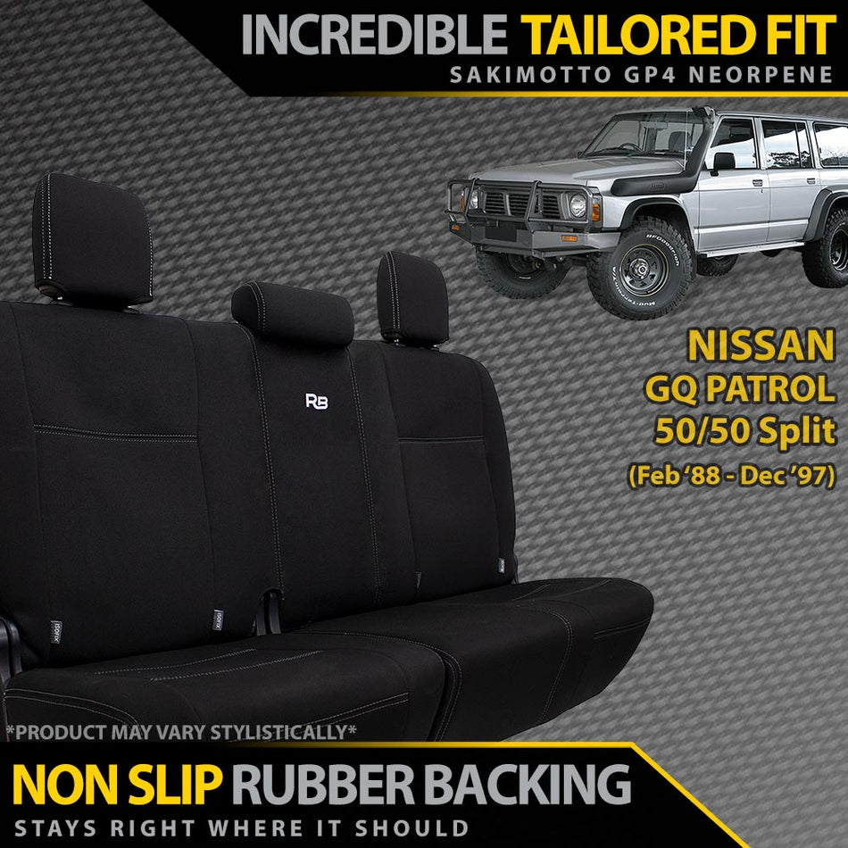 Nissan Patrol GQ Neoprene 50/50 Split Rear Seat Covers (Made to Order)