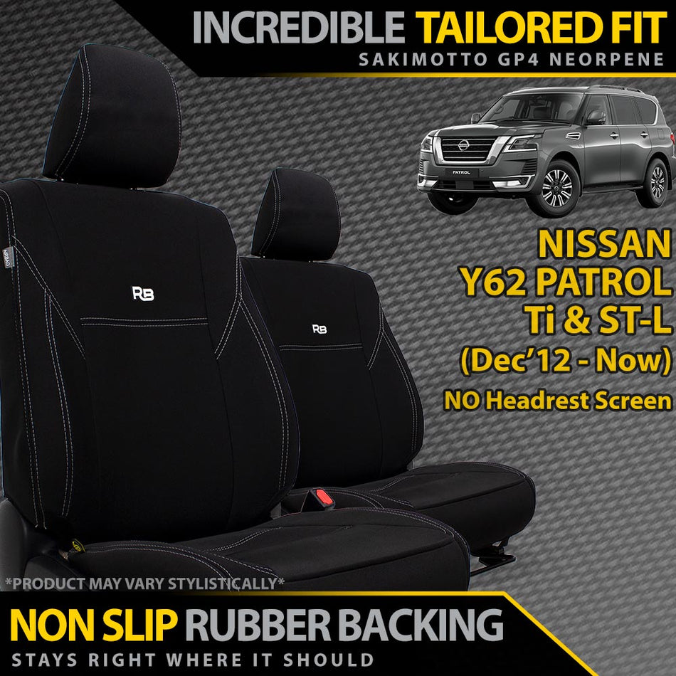 Nissan Patrol Y62 Neoprene 2x Front Seat Covers (Available)