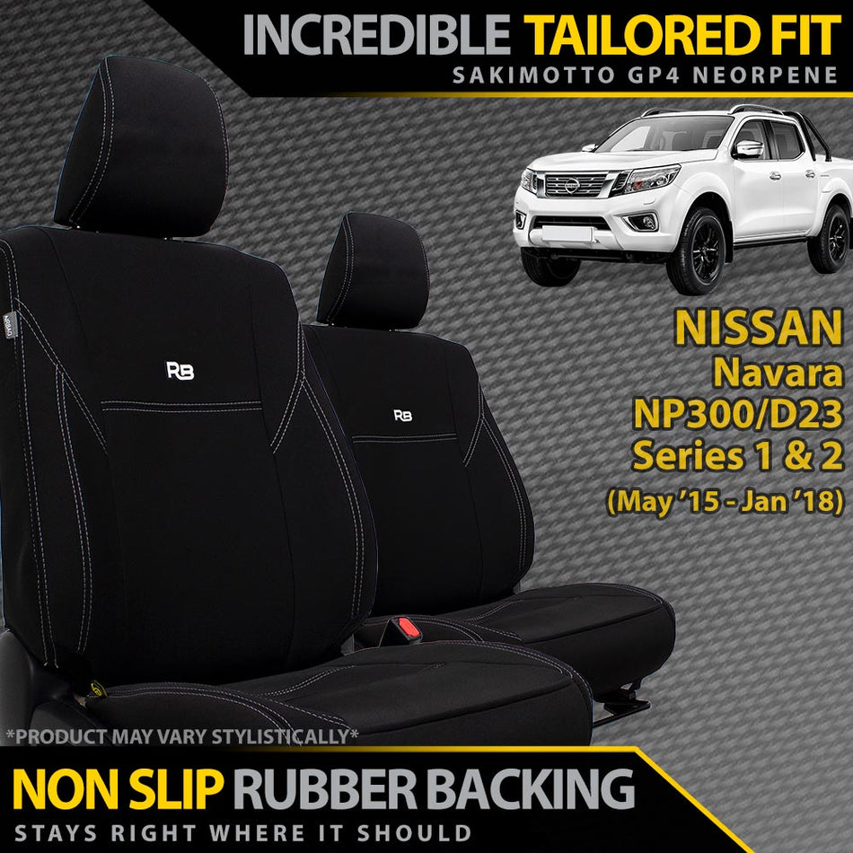 Nissan Navara NP300 Series 1 & 2 Neoprene 2x Front Seat Covers (Available)