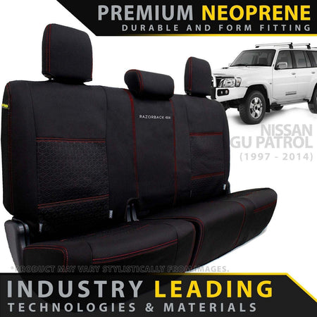 Nissan Patrol GU Wagon Premium Neoprene 50/50 Split Rear Rows Seat Covers (Made to Order) - 4X4OC™