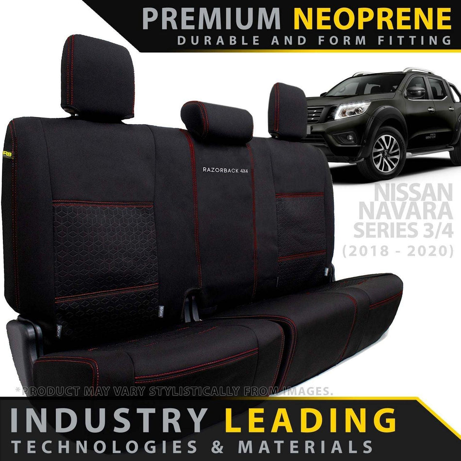 Nissan Navara NP300 Series 3 & 4 Premium Neoprene Rear Row Seat Covers (Made to Order) - 4X4OC™