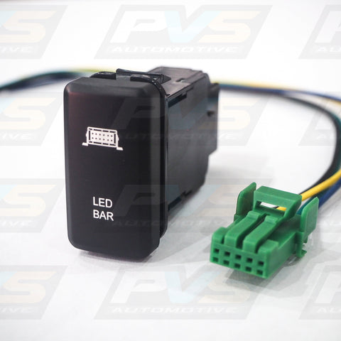 Vertical White LED Push Switch to suit Toyota Hilux Hiace FJ Cruiser Prado 70 Series LandCruiser
