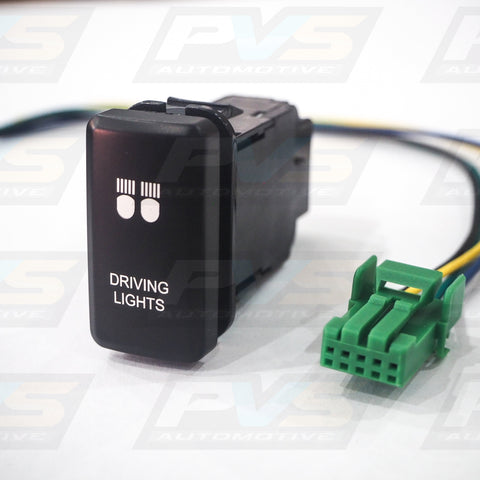 Vertical White LED Push Switch to suit Toyota Hilux Hiace FJ Cruiser Prado 70 Series LandCruiser