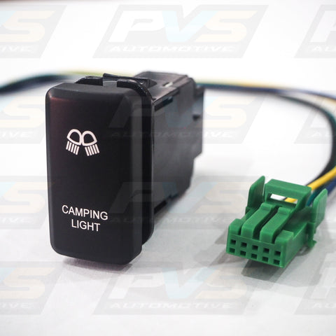 Vertical White LED Push Switch to suit Toyota Hilux Hiace FJ Cruiser Prado 70 Series LandCruiser