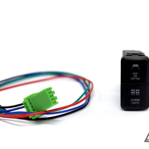 Vertical White LED Push Switch to suit Toyota Hilux Hiace FJ Cruiser Prado 70 Series LandCruiser
