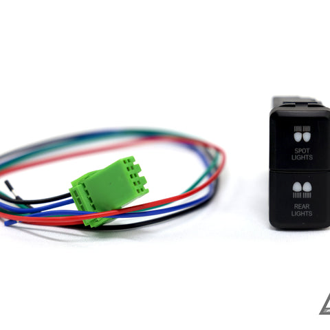 Vertical White LED Push Switch to suit Toyota Hilux Hiace FJ Cruiser Prado 70 Series LandCruiser