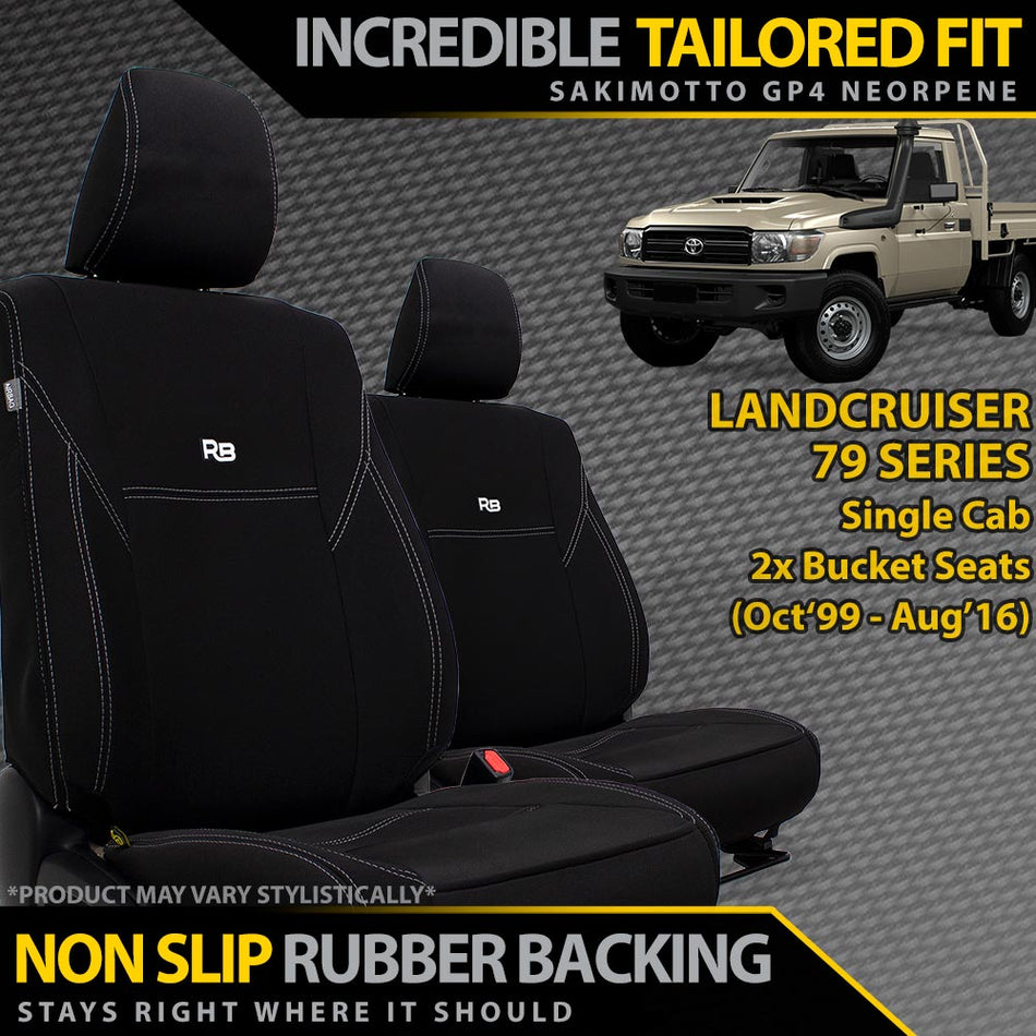 Toyota Landcruiser 79 Single Cab Neoprene 2x Front Seat Covers (Made to Order)
