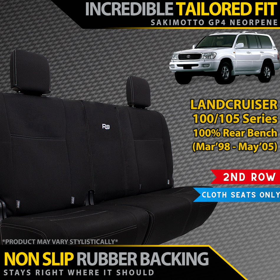 Toyota Landcruiser 100/105 series Neoprene 100% Rear Bench Covers (Available)