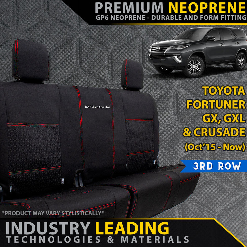 Toyota Fortuner Premium Neoprene 3rd Row Seat Covers (Made to Order)