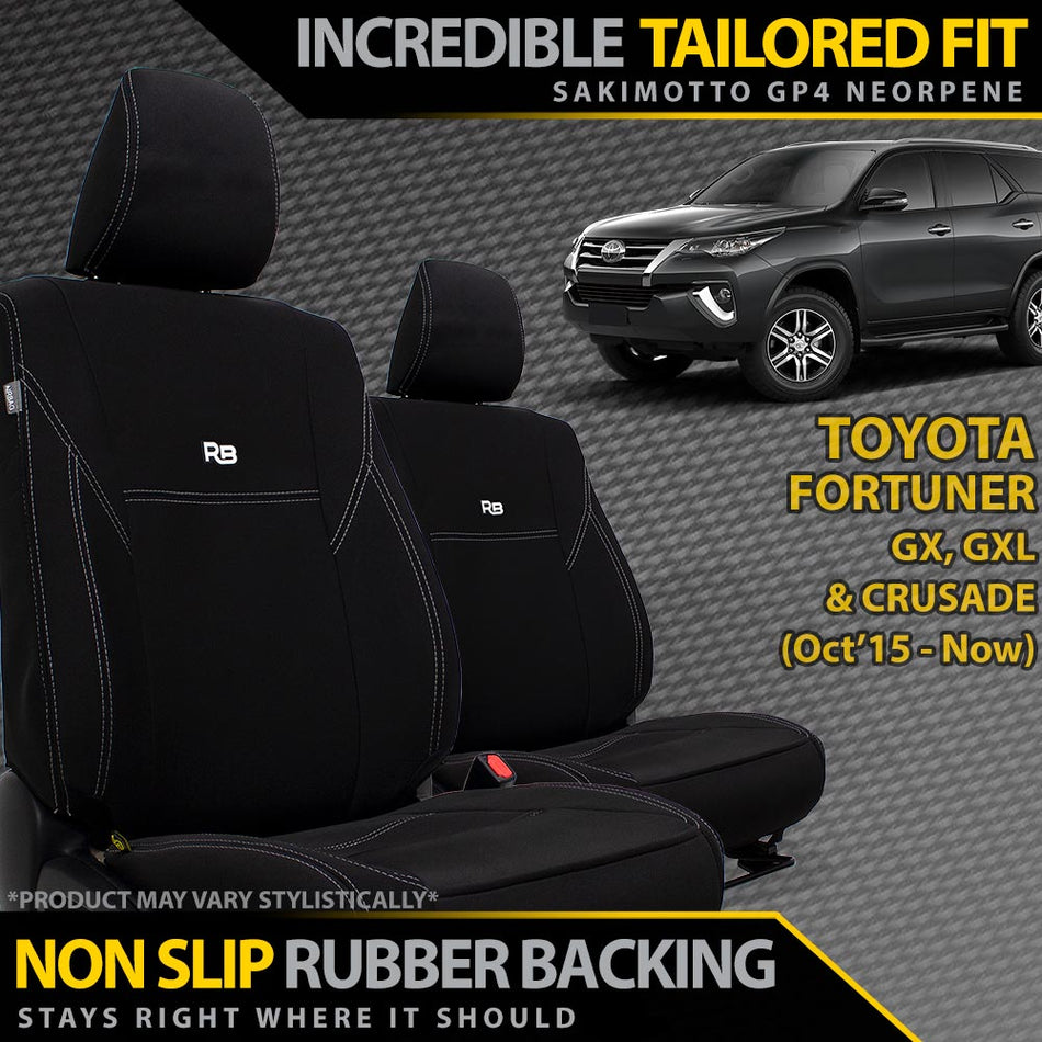 Toyota Fortuner Neoprene 2x Front Seat Covers (Made to Order)