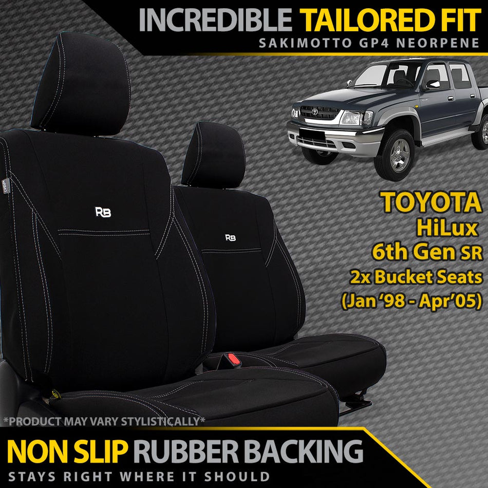 Toyota HiLux 6th Gen SR Neoprene 2x Front Seat Covers (In Stock)