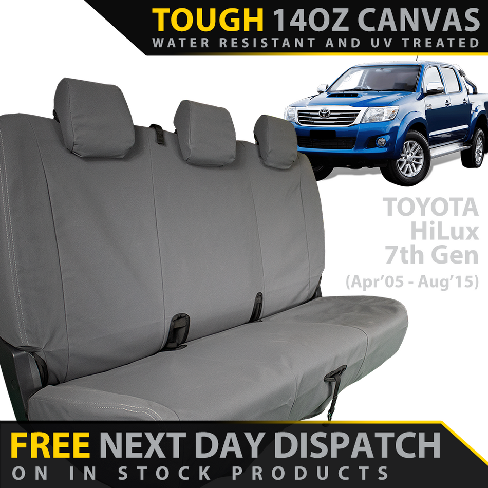 Toyota HiLux 7th Gen Retro Canvas Rear Row Seat Covers (In Stock)