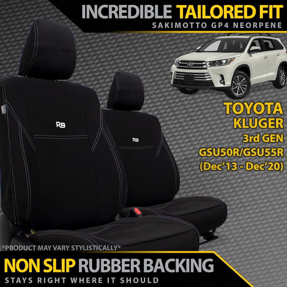 Toyota Kluger Neoprene 2x Front Seat Covers (In Stock)