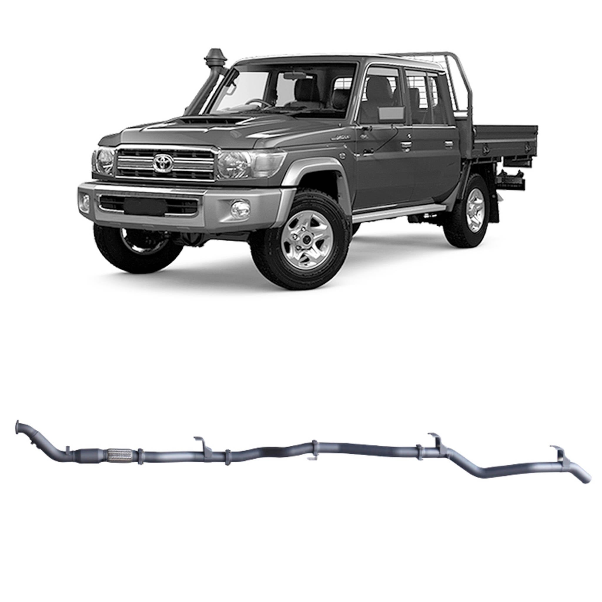 Redback Extreme Duty Exhaust for Toyota Landcruiser 79 Series Double Cab (01/2012 - 10/2016)