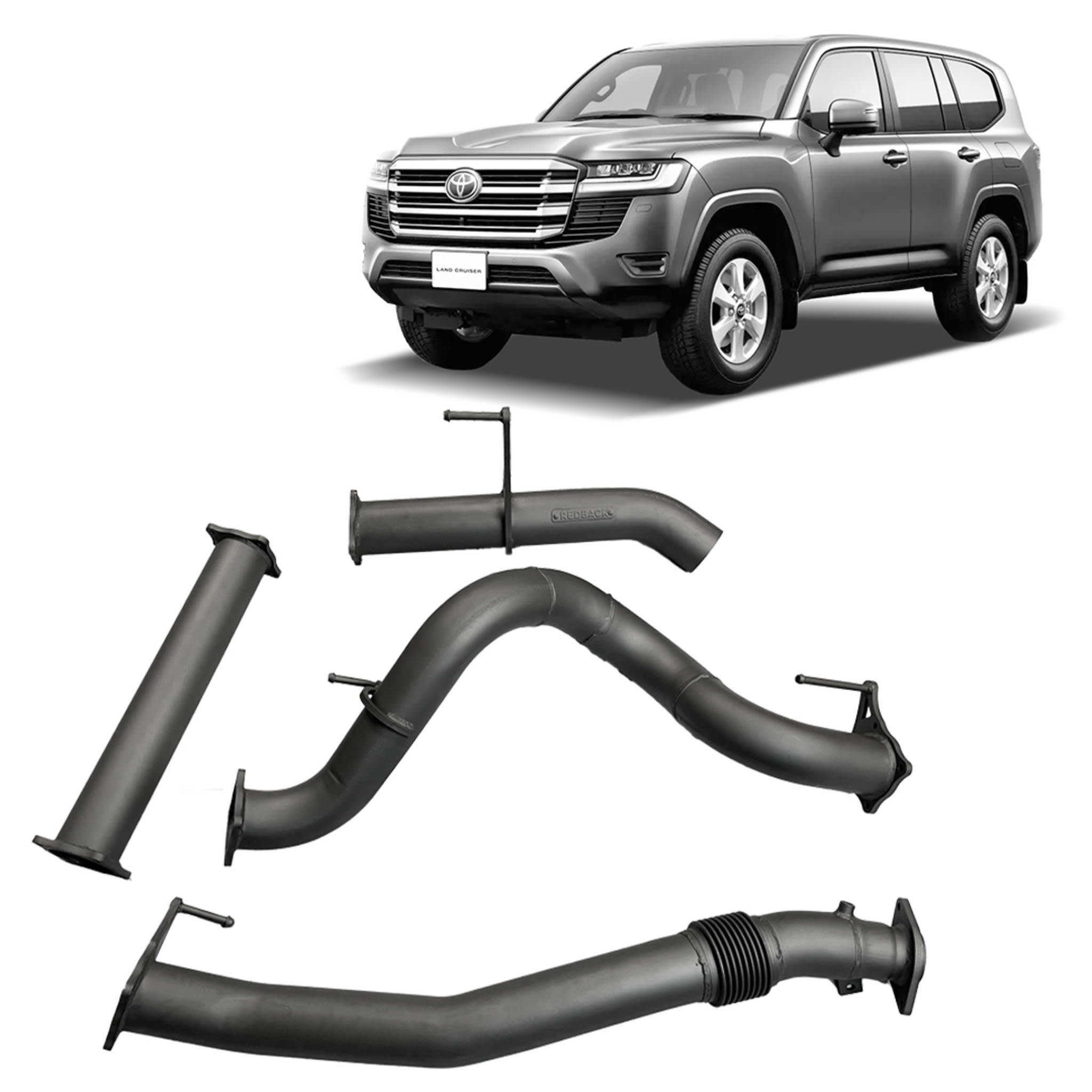 3.5" DPF Back Exhaust for Toyota Landcruiser 300 Series Wagon / SUV Pipe Only