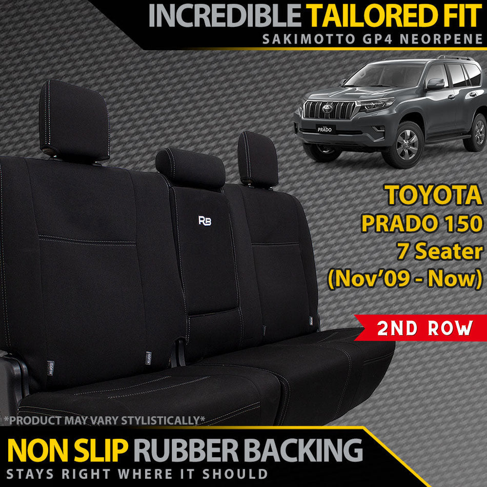 Toyota Prado 150 7 Seater 2nd Row Neoprene Rear Row Seat Covers (In Stock)