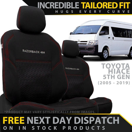 Toyota HiAce Premium Neoprene 2x Front Seat Covers (Made to Order) - 4X4OC™
