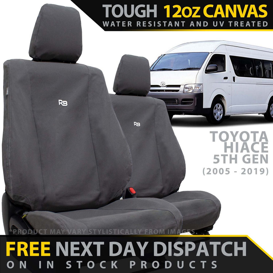 Toyota HiAce Retro Canvas 2x Front Seat Covers (In Stock)