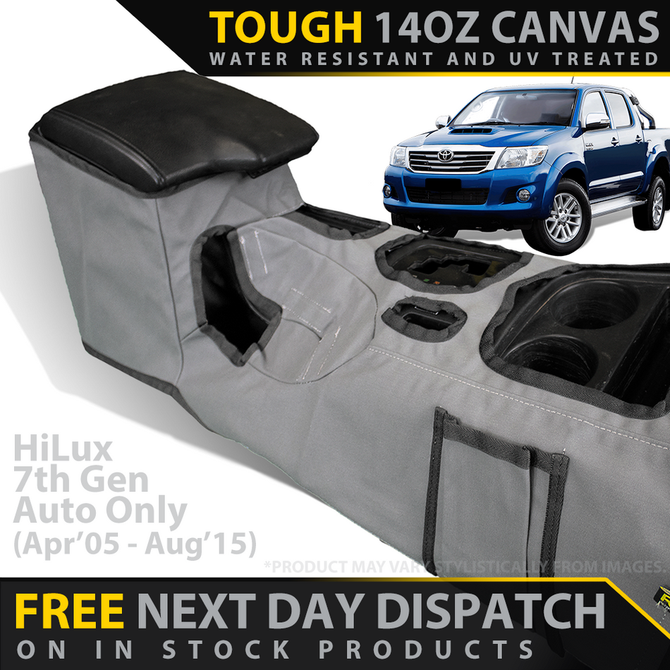 Toyota HiLux 7th Gen AUTO ONLY Retro Canvas Centre Console Organiser (In Stock)