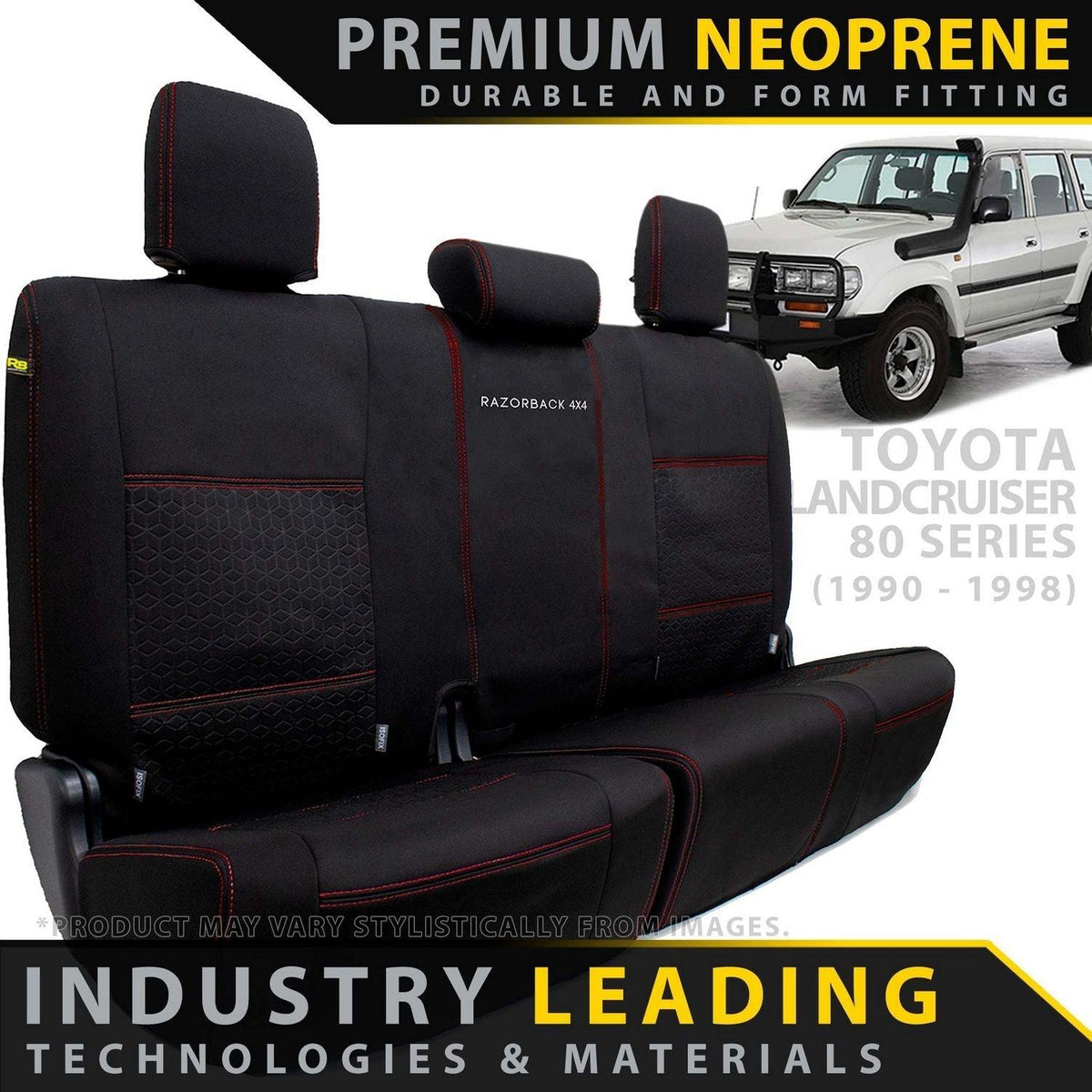 Toyota Landcruiser 80 Series Premium Neoprene Rear Bench 50/50 Split (Made to Order) - 4X4OC™