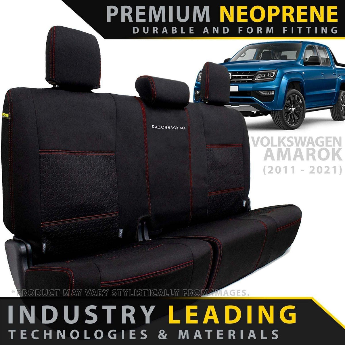 Volkswagen Amarok Premium Neoprene Rear Row Seat Covers (Made to Order) - 4X4OC™