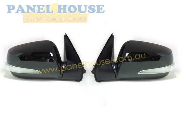 Door Mirrors PAIR Electric Black With Blinker fits Holden Rodeo RA 06-08 - 4X4OC™