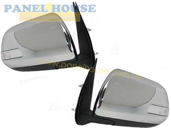 Door Mirror PAIR Chrome Electric With Blinker Fits Toyota Hilux 2011-2014 RH+LH - 4X4OC™