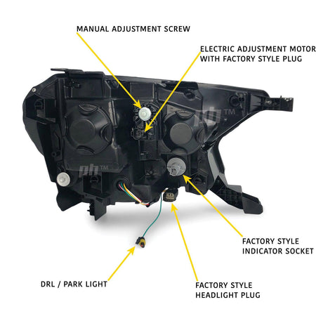Headlights PAIR Bugatti Style LED Sequential Indicator fits Ford Ranger PX MK2 MK3 Wildtrak Raptor 15-20 - 4X4OC™