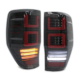 Black LED Tail Lights Vogue Style PAIR fits Ford Ranger PX & Raptor 11-21 - 4X4OC™