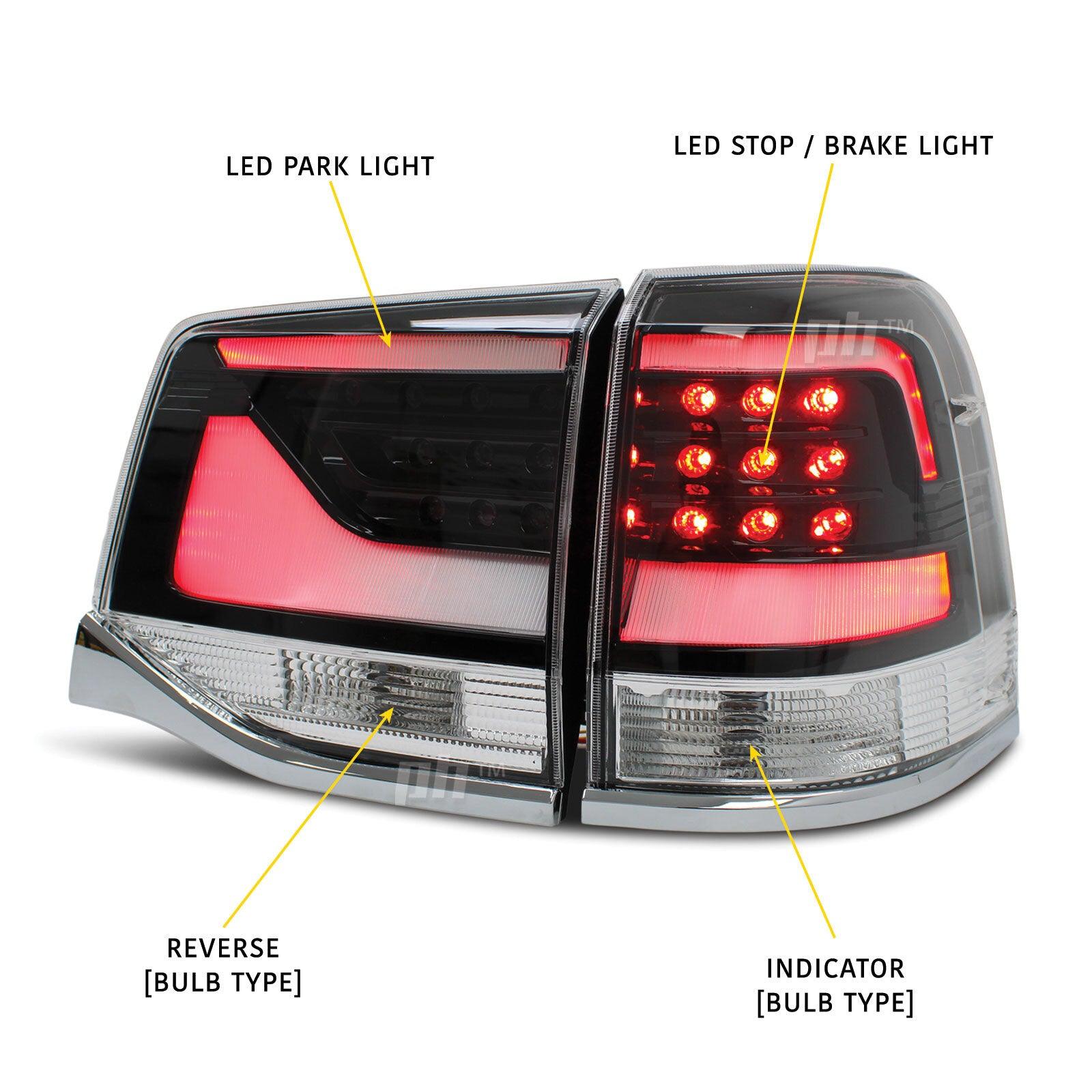 Upgrade Black Tail Lights LED SET Fits Toyota Landcruiser 200 Series 2015-2021 - 4X4OC™