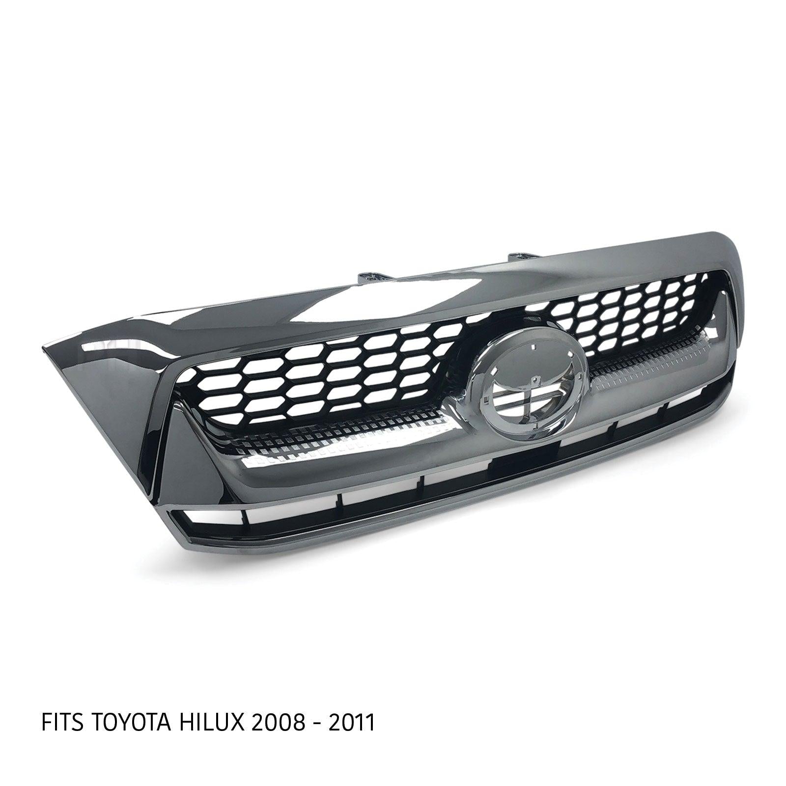 Grill FULL CHROME Fits Toyota Hilux Ute 2008 - 2011 SR5 Workmate - 4X4OC™
