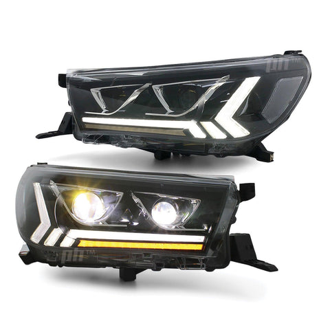 Headlights LED DRL Dual Projector Sequential fits Toyota Hilux N80 2015 - 2020 - 4X4OC™