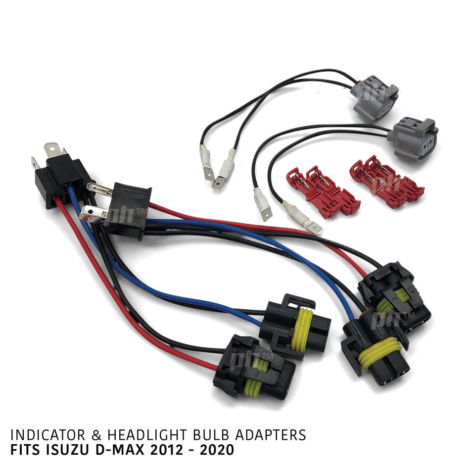 Projector Upgrade Headlight & Indicator Wiring Adapter Kit for Isuzu DMAX EX SX H4 Plug 12 - 20 - 4X4OC™