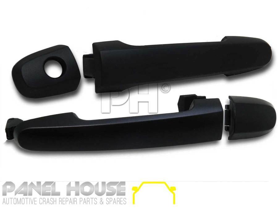 Door Handle PAIR Front Outer Black Fits Toyota HILUX Ute 05-11 - 4X4OC™
