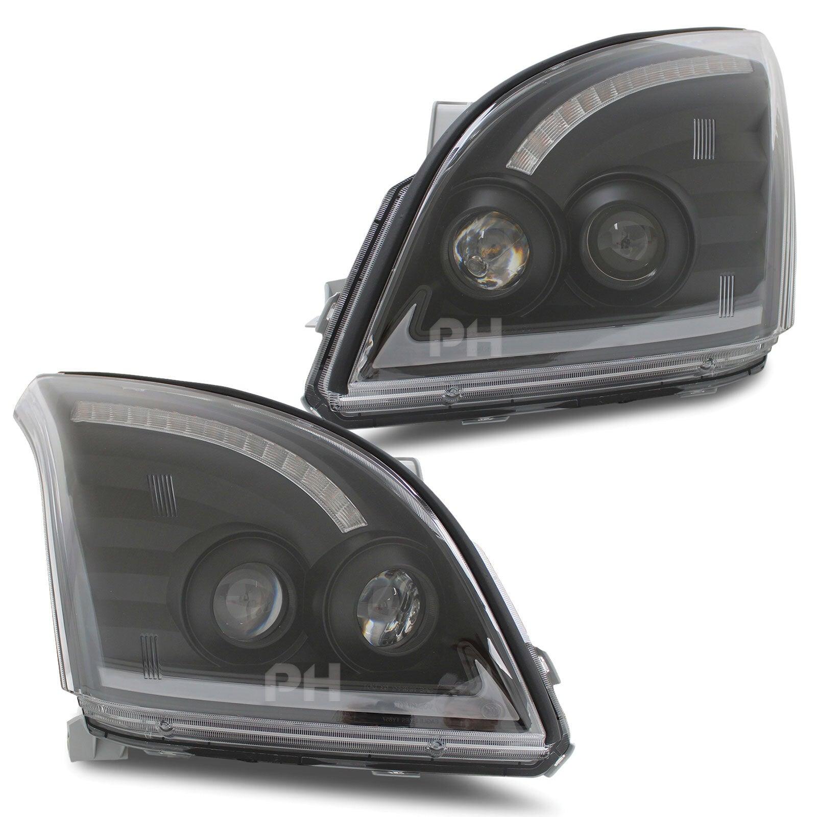 Headlights Black Sequential DRL Style Fits Toyota Landcruiser Prado 120 Series - 4X4OC™