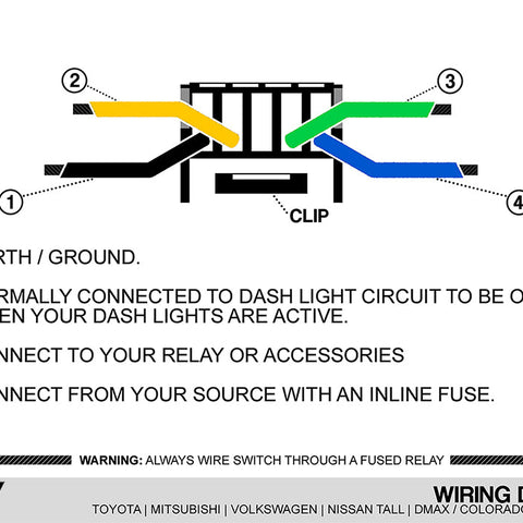 Vertical White LED Push Switch to suit Toyota Hilux Hiace FJ Cruiser Prado 70 Series LandCruiser