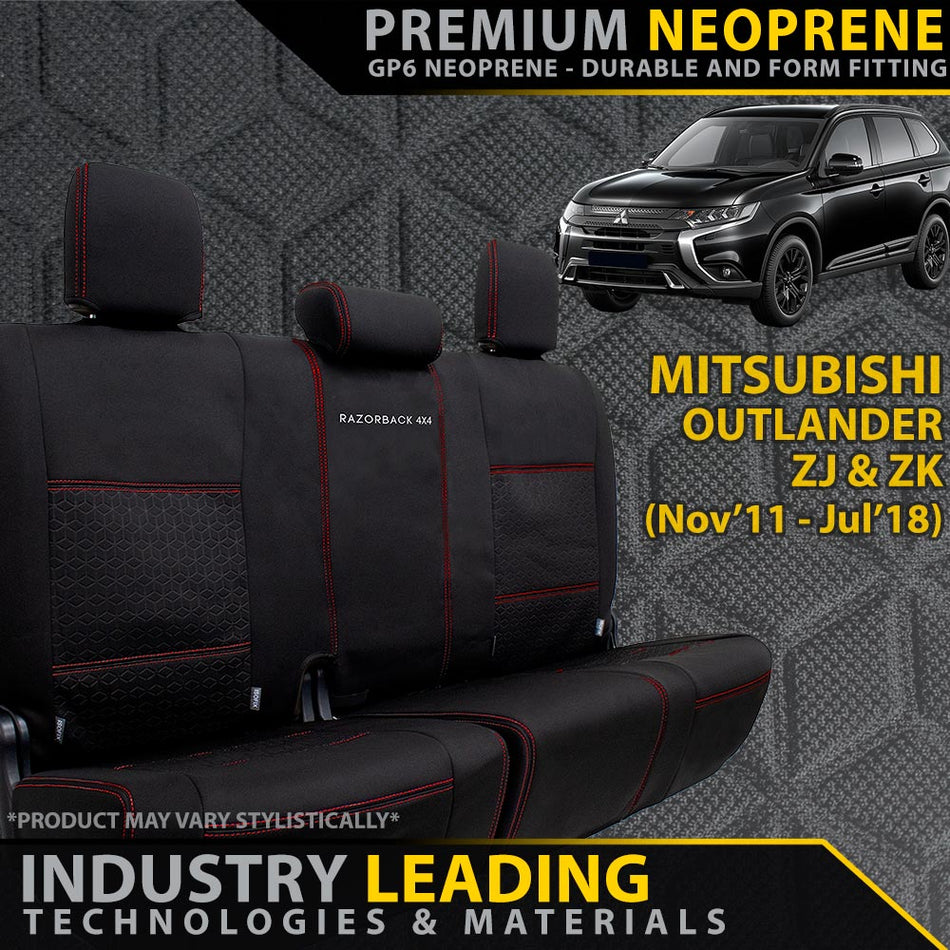 Mitsubishi Outlander ZJ & ZK Premium Neoprene Rear Row Covers (Made to Order)