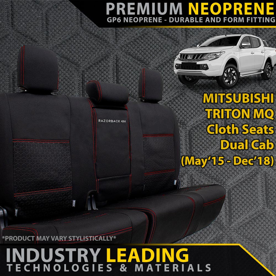 Mitsubishi Triton MQ Premium Neoprene Rear Row Seat Covers (Available)