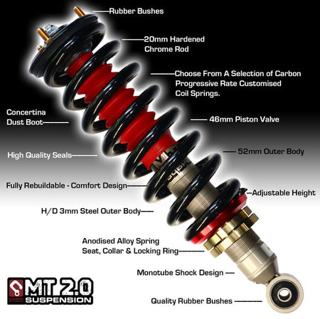 MT 2.0 Mazda BT-50 2011-5 - 2020 Front Adjustable Struts 2-3 Inch - MT20-MAZ-BT50-2011_FPR 3